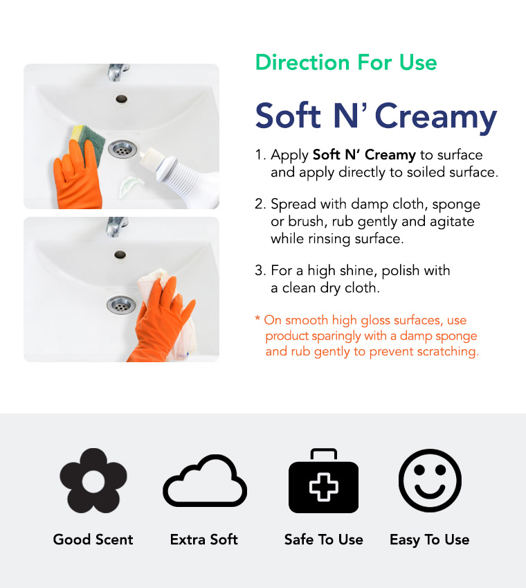 direction for use, spread with damp cloth, sponge, brush, polish with a clean dry cloth, good scent, extra soft, safe to use, easy to use.